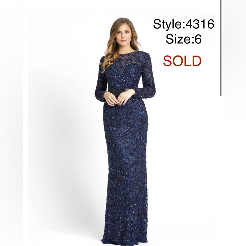 Long sleeve embellished gown - Picture 1 of 4
